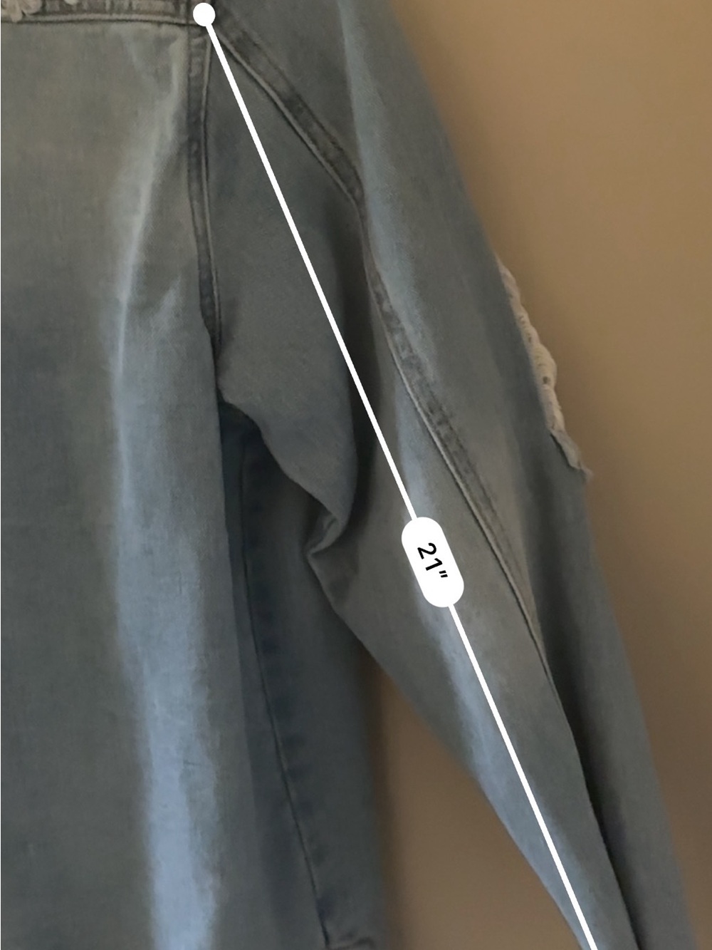 Daisy Light Blue Denim Jacket with Yellow Label - Picture 5 of 6